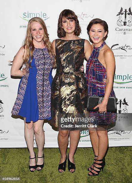 Emma Myles, Risa Sarachan and Kimiko Glenn, attend the Simple Skincare & Caravan Stylist Studio Fashion Week Event on September 7, 2014 in New York...