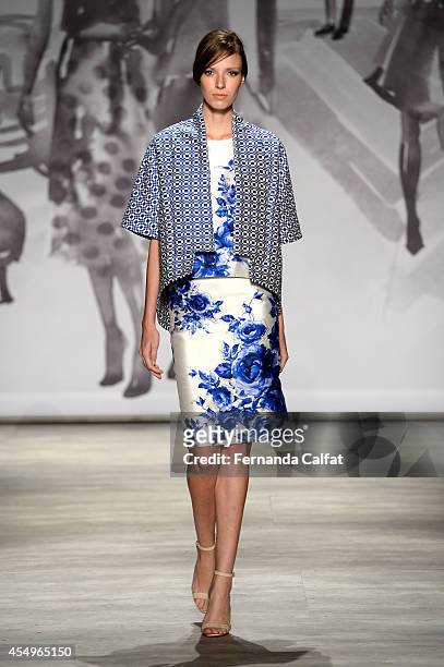 Model walks the runway at the Lela Rose fashion show during Mercedes-Benz Fashion Week Spring 2015 at The Pavilion at Lincoln Center on September 8,...