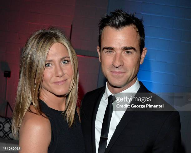 Actress/Executive Producer Jennifer Aniston and actor Justin Theroux attend the "Cake" premiere during the 2014 Toronto International Film Festival...