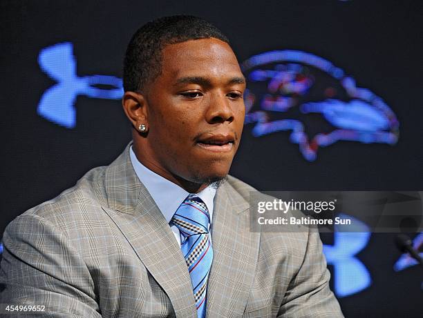 Ravens running back Ray Rice and his wife Janay made statements to the news media May 5 at the Under Armour Performance Center in Owings Mills, Md,...