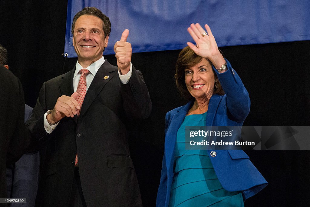 Governor Cuomo Attends A Get Out The Vote Rally In Times Square Ahead Of State's Primary