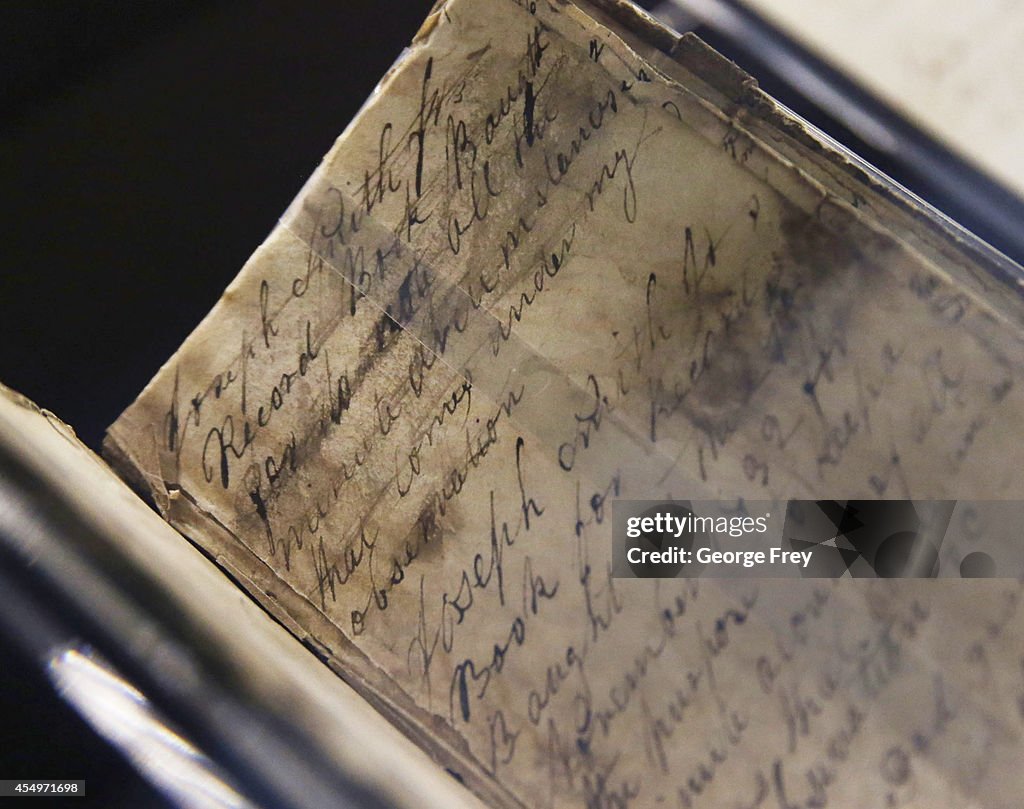 Mormon Church Displays Historic Doctuments, Including Original Book of Mormon Manuscript
