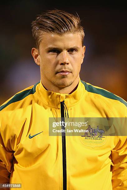 Mitch Langerak of Australia during the International Friendly match between Saudi Arabia v Australia at Craven Cottage on September 8, 2014 in...