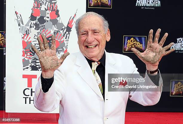 Writer/director/actor Mel Brooks attends his hand and footprint ceremony at the TCL Chinese Theatre on September 8, 2014 in Hollywood, California.