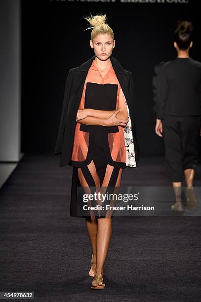 Model walks the runway at the XX fashion show during Mercedes-Benz Fashion Week Spring 2015 at Lincoln Center on September 8, 2014 in New York City.