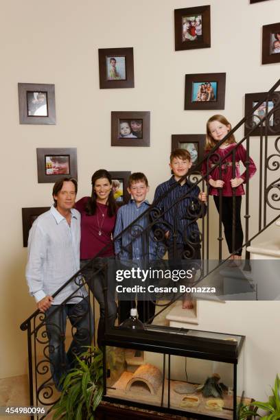 Actor Kevin Sorbo next to his wife Sam Jenkins and children sons Braedon and Shane and daughter Octavia, are photographed at home in March in...