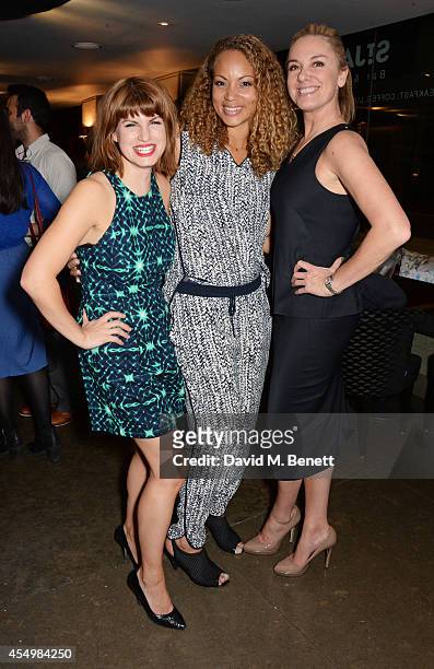 Cast members Jemima Rooper, Angela Griffin and Tamzin Outhwaite attend an after party celebrating the press night performance of "Breeders" at the St...