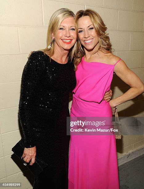 Singers Olivia Newton-John and Sheryl Crow attend the American Country Awards 2013 at the Mandalay Bay Events Center on December 10, 2013 in Las...