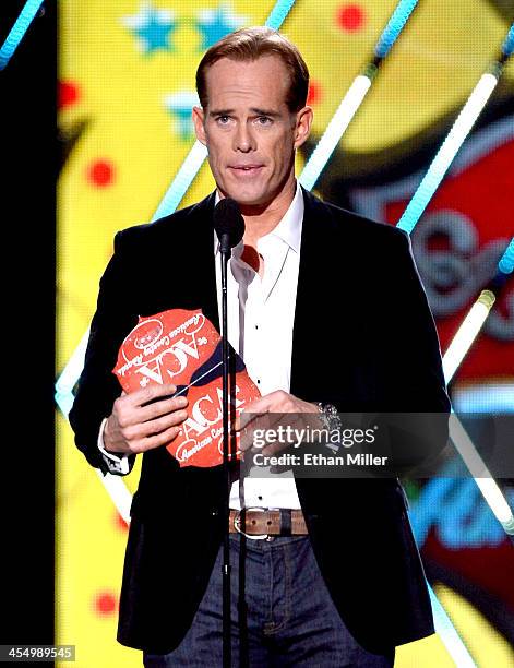 Presenter Joe Buck speaks onstage during the American Country Awards 2013 at the Mandalay Bay Events Center on December 10, 2013 in Las Vegas, Nevada.