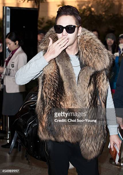 Jang Keun-Suk is seen at Gimpo International Airport on December 10, 2013 in Seoul, South Korea.
