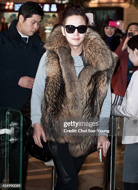 Jang Keun-Suk is seen at Gimpo International Airport on December 10, 2013 in Seoul, South Korea.