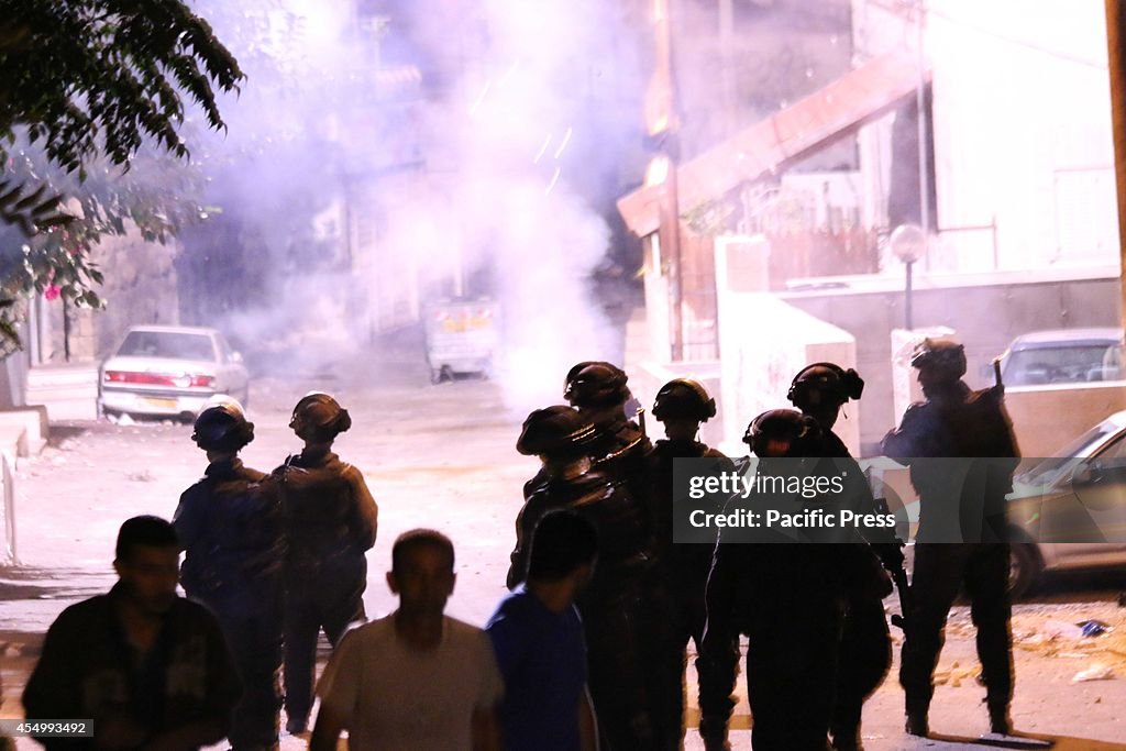 Clashes between Israeli forces and Palestinian youth in Wadi...