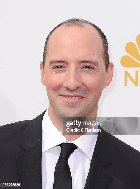 Tony Hale arrives to the 66th Annual Primetime Emmy Awards at Nokia Theatre L.A. Live on August 25, 2014 in Los Angeles, California.