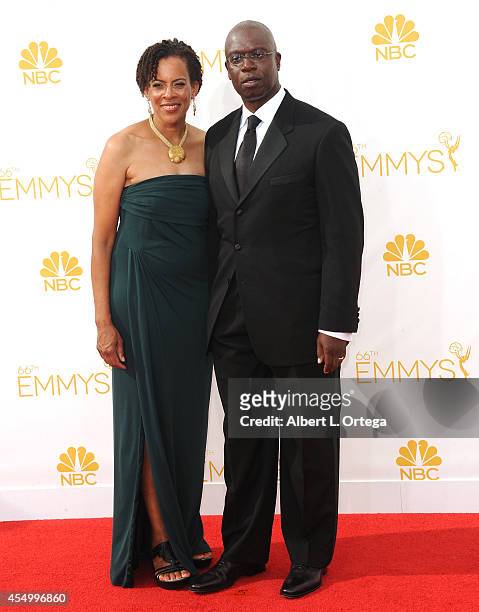 Actor Andre Braugher and wife Ami Brabson arrive for the 66th Annual Primetime Emmy Awards held at Nokia Theatre L.A. Live on August 25, 2014 in Los...