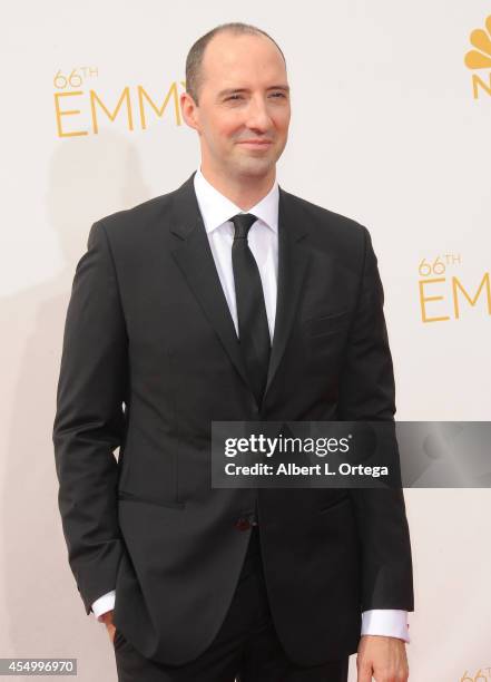 Actor Tony Hale arrives for the 66th Annual Primetime Emmy Awards held at Nokia Theatre L.A. Live on August 25, 2014 in Los Angeles, California.