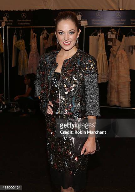 Laura Osnes attends Dennis Basso during Mercedes-Benz Fashion Week Spring 2015 at The Theatre at Lincoln Center on September 8, 2014 in New York City.