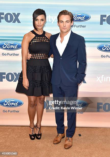 Actress Jessica Lucas and Kevin Zegers attend the 2014 FOX Fall Eco-Casino party at The Bungalow on September 8, 2014 in Santa Monica, California.