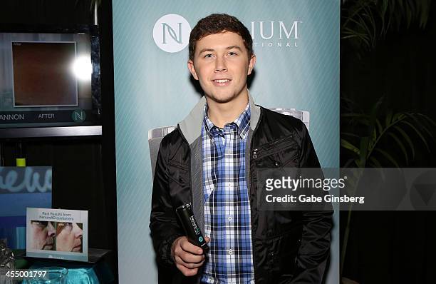Recording artist Scotty McCreery arrives at Nerium International at the American Country Awards at the Mandalay Bay Events Center on December 10,...