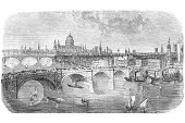 London bridge engraving from 1872