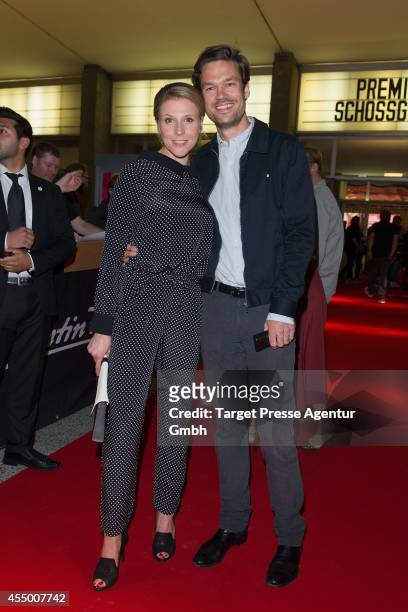 Franziska Weisz and her boyfriend Felix Herzogenrath attend the Berlin premiere of the film 'Schossgebete' at Kino International on September 8, 2014...