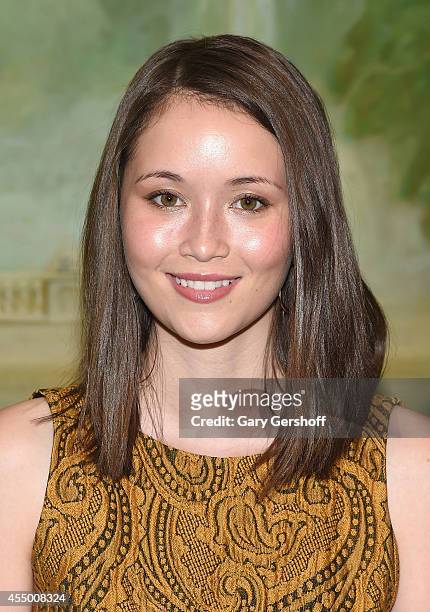 Actress Katie Chang attends the Alice + Olivia By Stacey Bendet presentation during Mercedes-Benz Fashion Week Spring 2015 at The Pierre Hotel on...