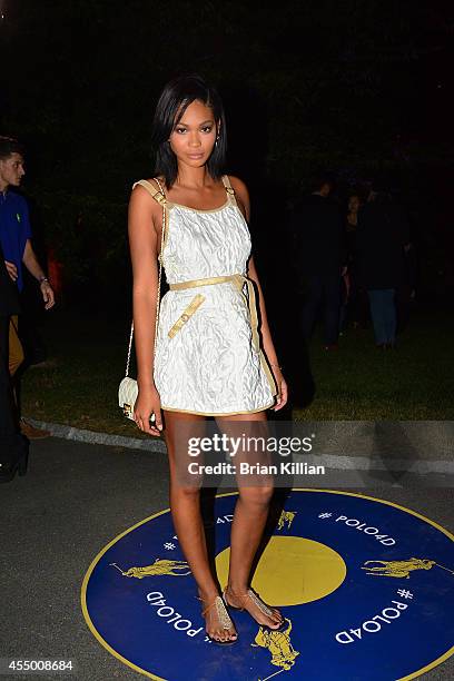 Model Chanel Iman attends Polo Ralph Lauren For Women during Mercedes-Benz Fashion Week Spring 2015 at Cherry Hill in Central Park on September 8,...