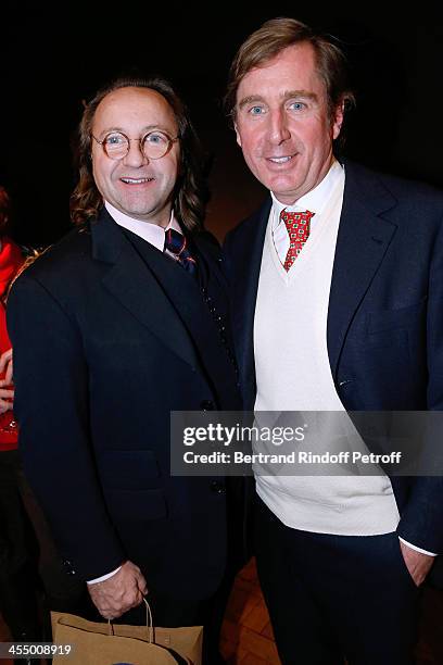 Bill Pallot and Prince Charles Henri de Lobkowicz attend photographer of 'Point de Vue' magazine, Luc Castel signs his book 'Yves Saint Laurent : Les...