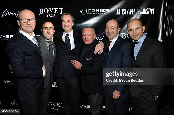 Screenwriter and Artists for Peach and Justice Founder Paul Haggis, Brioni CEO Todd Barrato, President of Vhernier Carlo Traglio, Owner of Bovet...