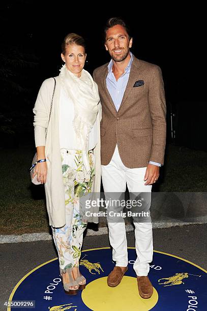 Goalie Henrik Lundqvist and wife Therese Andersson attend the Polo Ralph Lauren fashion show during Mercedes-Benz Fashion Week Spring 2015 at Cherry...