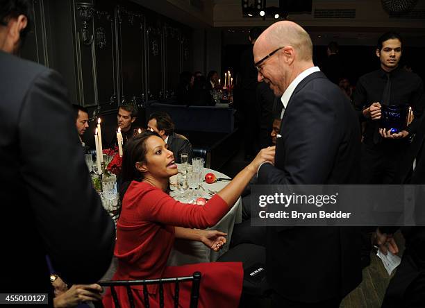 Journalist Rula Jebreal and Screenwriter and Artists for Peach and Justice Founder Paul Haggis attend Artists for Peace and Justice NYC Holiday...