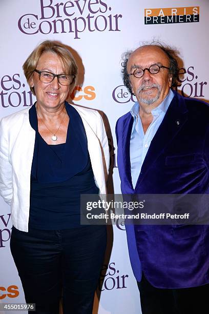 Politician Marylise Lebranchu and Director of the movie Jean-Michel Ribes attend the 'Breves de Comptoir' : movie premiere at Theatre du Rond Point...