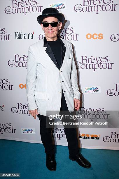 Director Alfredo Arias, Director of the movie Jean-Michel Ribes attends the 'Breves de Comptoir' : movie premiere at Theatre du Rond Point on...