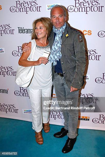 Actress Nicole Calfan and Laurent Baffie attend the 'Breves de Comptoir' : movie premiere at Theatre du Rond Point on September 8, 2014 in Paris,...