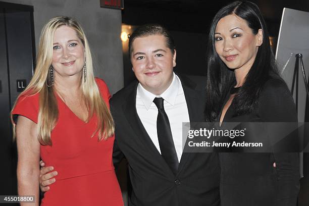 Marcy Gandolfini, Michael Gandolfini and Deborah Lin attend "The Drop" New York Premiere at Landmark's Sunshine Cinema on September 8, 2014 in New...