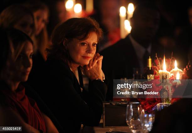 Actress Susan Sarandon attends Artists for Peace and Justice NYC Holiday Benefit presented by Bovet 1822 at Up&Down on December 10, 2013 in New York...