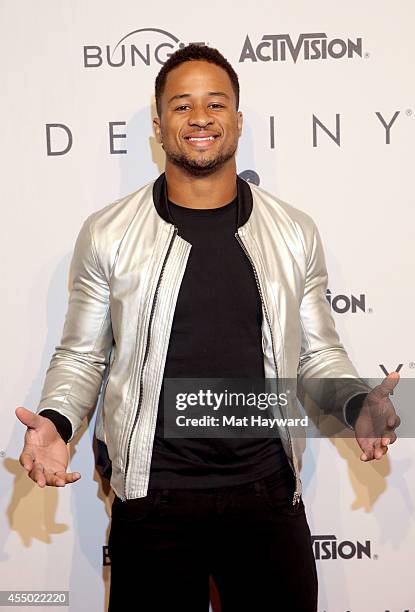 Professional football player Earl Thomas attends the Destiny launch in Seattle, Washington, on September 8, 2014.