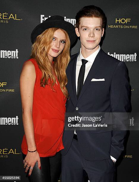 Actress Bella Thorne and actor Cameron Monaghan attend the 2014 Entertainment Weekly pre-Emmy party at Fig & Olive Melrose Place on August 23, 2014...