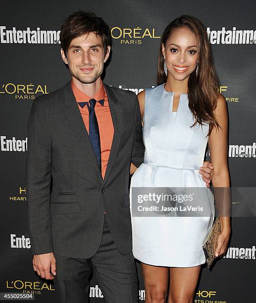 Actor Andrew J. West and actress Amber Stevens attend the 2014 Entertainment Weekly pre-Emmy party at Fig & Olive Melrose Place on August 23, 2014 in...