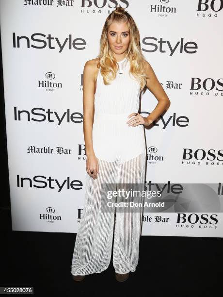 Rochelle Fox poses during the InStyle and Hugo Boss Men of Style Cocktail Party at Hilton Hotel on September 9, 2014 in Sydney, Australia.