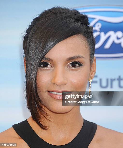 Actress Jessica Lucas arrives at the 2014 FOX Fall Eco-Casino Party at The Bungalow on September 8, 2014 in Santa Monica, California.