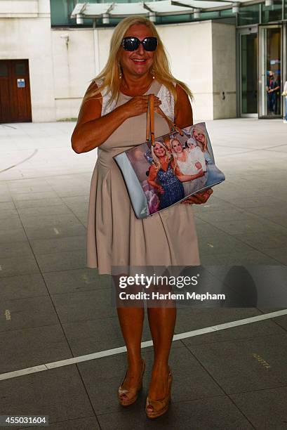 Vanessa Feltz sighted outside BBC Broadcasting House on September 9, 2014 in London, England.