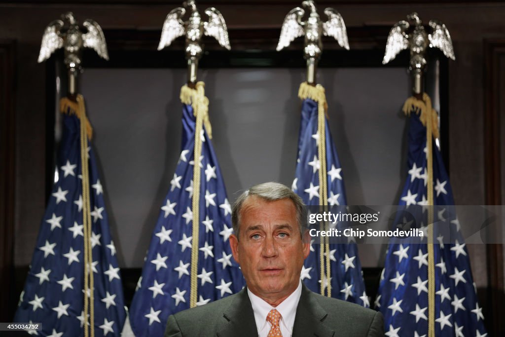 Speaker Boehner And House Leadership Address The Media After Their Closed Party Conference