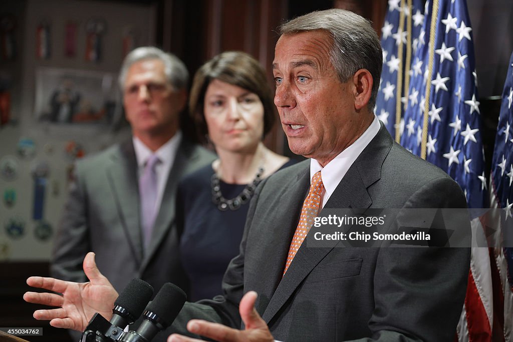 Speaker Boehner And House Leadership Address The Media After Their Closed Party Conference