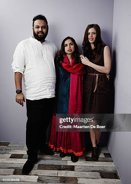 Screenwriter Nilesh Maniyar, director Shonali Bose and actress Kalki Koechlin of "Margarita, with a Straw" pose for a portrait during the 2014...