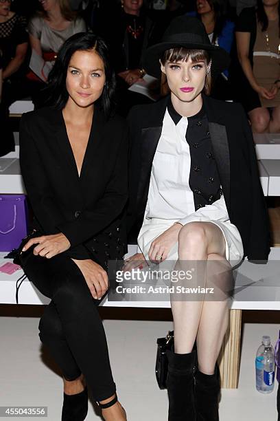 Musician Leigh Lezark and model Coco Rocha attend the Noon By Noor fashion show during Mercedes-Benz Fashion Week Spring 2015 at The Salon at Lincoln...
