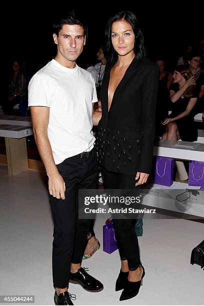 Musicians Geordon Nicol and Leigh Lezark of The Misshapes attend the Noon By Noor fashion show during Mercedes-Benz Fashion Week Spring 2015 at The...