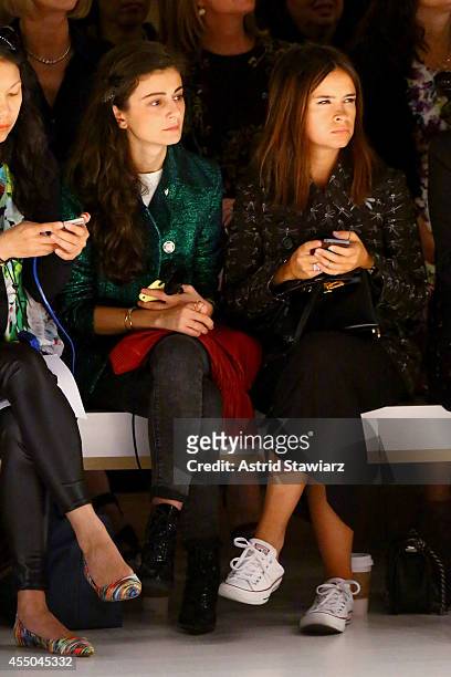 Natalia Alaverdian and Miroslava Duma attend the Noon By Noor fashion show during Mercedes-Benz Fashion Week Spring 2015 at The Salon at Lincoln...