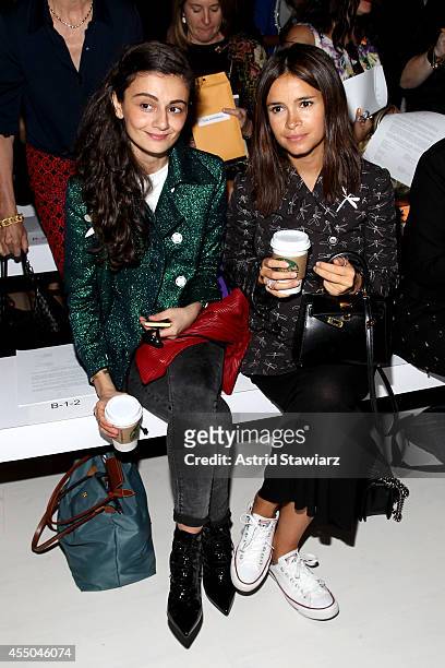 Natalia Alaverdian and Miroslava Duma attend the Noon By Noor fashion show during Mercedes-Benz Fashion Week Spring 2015 at The Salon at Lincoln...