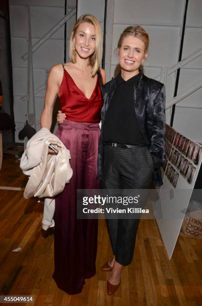 Personality Whitney Port and fashion designer Jenny Packham attend the Jenny Packham fashion show during Mercedes-Benz Fashion Week Spring 2015 on...