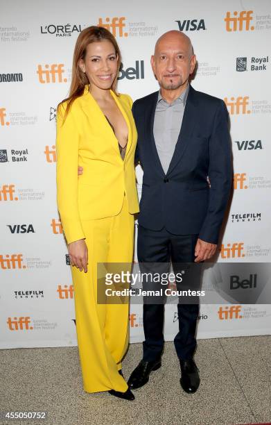 Daniela Lavender and actor Sir Ben Kingsley attends the "Learning to Drive" premiere during the 2014 Toronto International Film Festival at The Elgin...